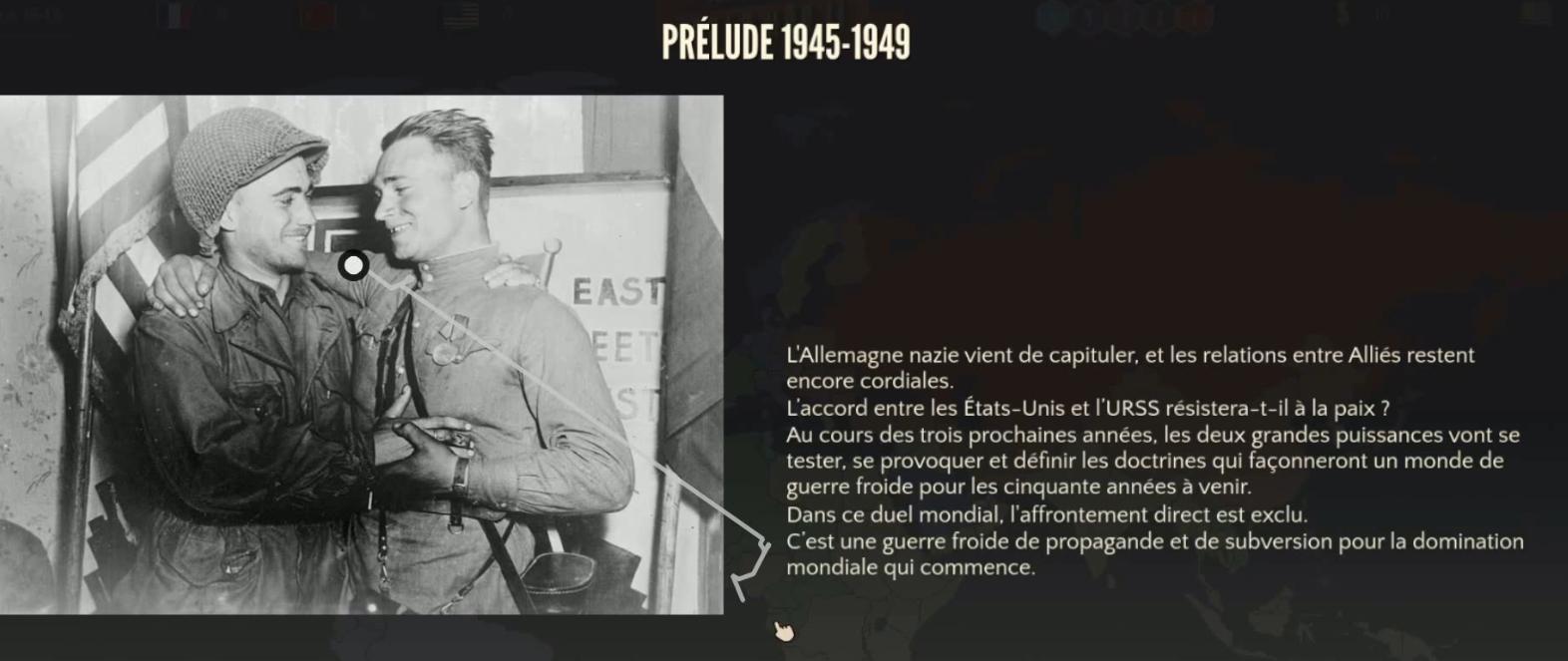 Scanpath superposé à une popin d'événement historique : fixation sur l'illustration puis saccades de lecture vers le texte