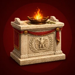 Autel romain en pierre dédié aux dieux du panthéon